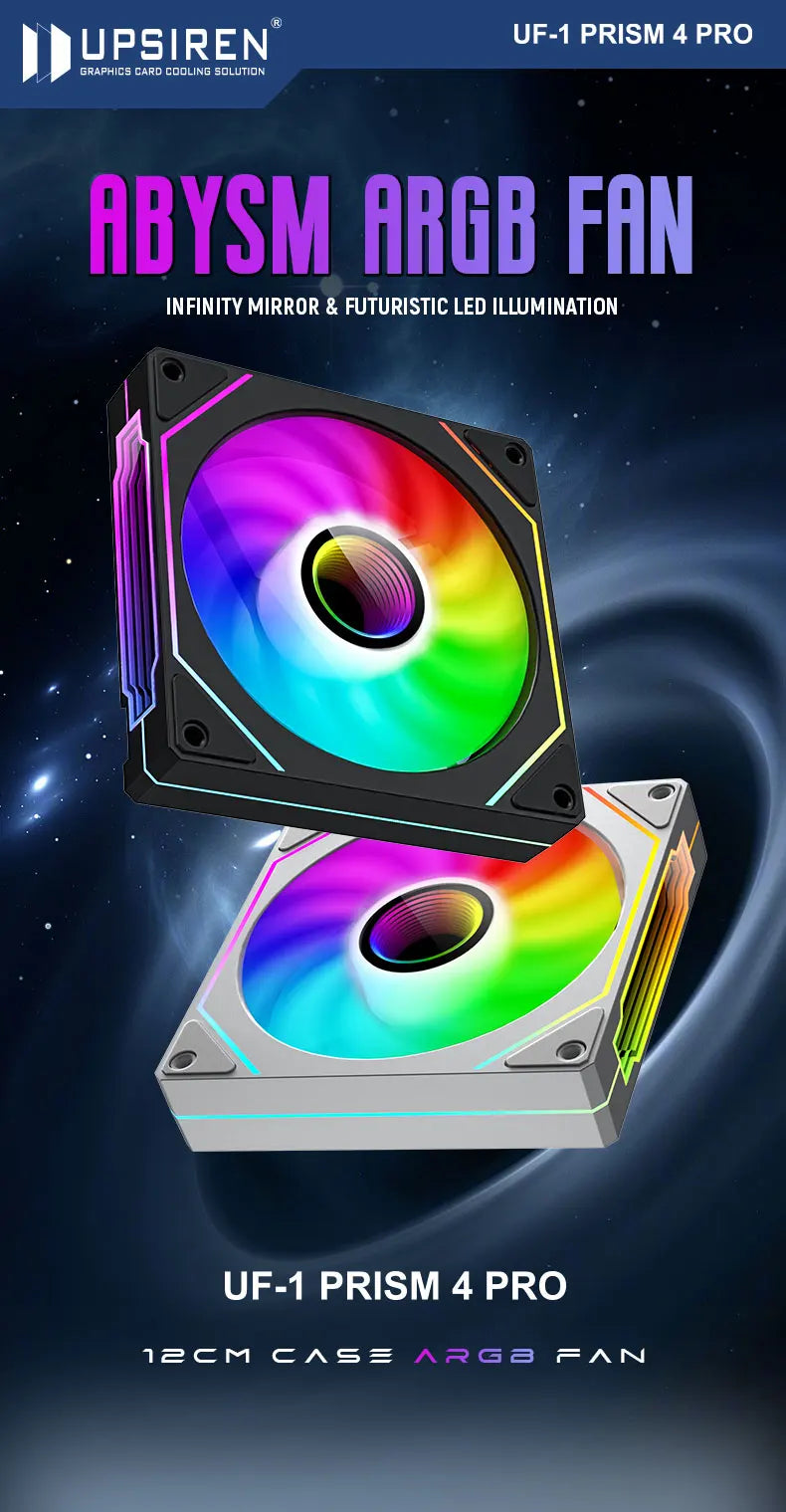UPSIREN UF-1 PRISM 4 PRO 12cm ARGB Computer Chassis Fan