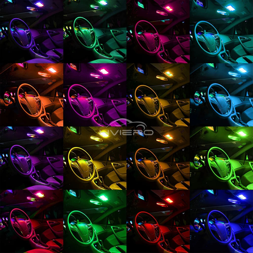 New T10 5050 6SMD DC 12V Waterproof RGB W5W Car Bulb