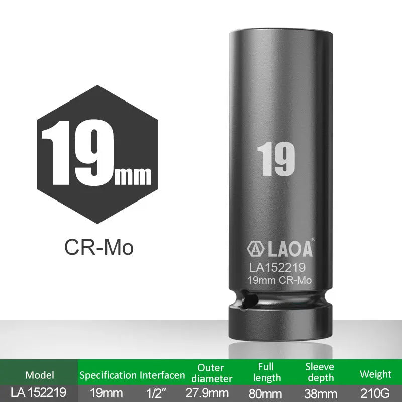 LAOA 17-32mm Hex Socket Wrench 1/2 Inch Head for Ratchet and Drill