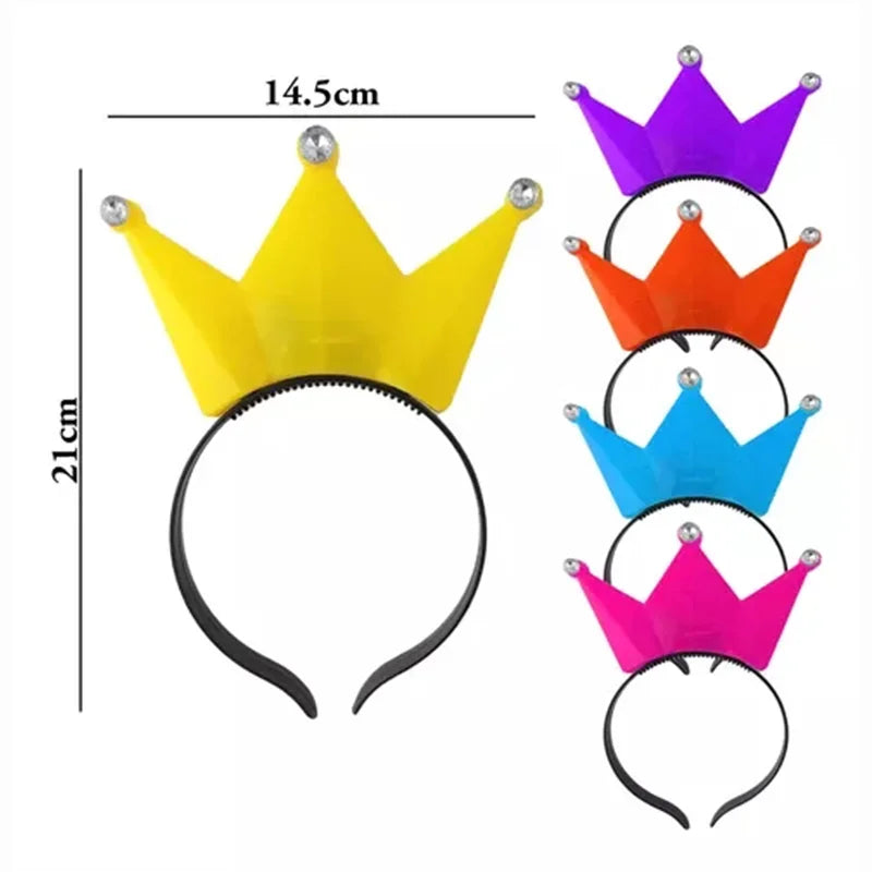 LED Princess Crown Headbands 6/12pcs Light Up Tiaras for Weddings and Parties Flashing Hair Hoops
