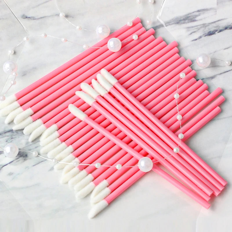 50 Pcs Disposable Lip Brush Set for Eyelash and Makeup