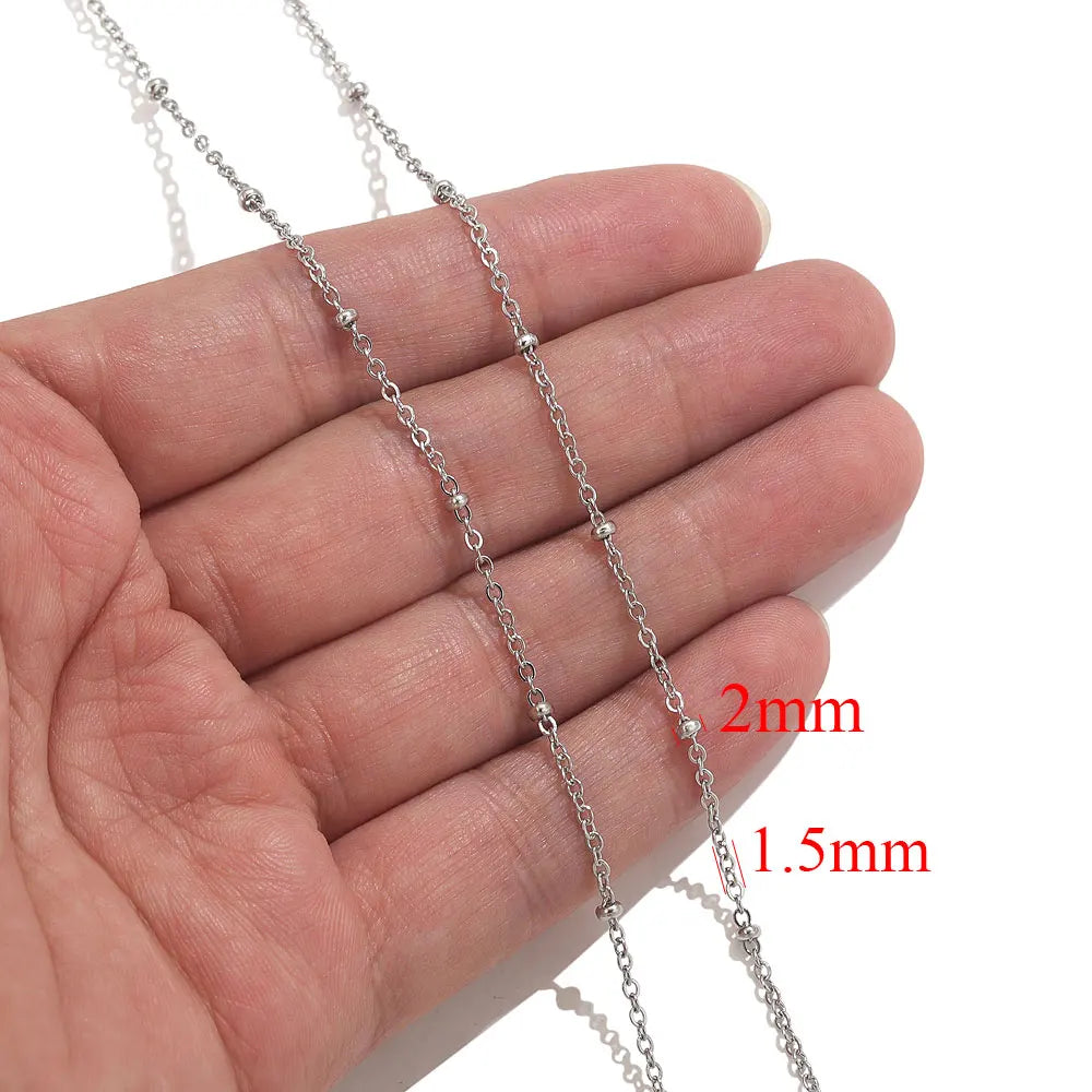 2 Meters Lips Beads Chain for Jewelry Making Gold Findings