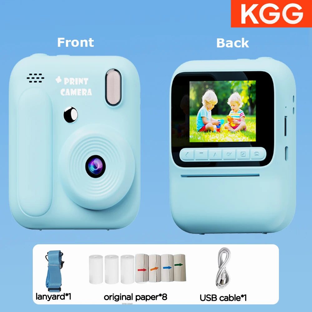 Color Printing Camera Kids Instant Camera 32GB 1080P Thermal Print Digital Camera Print Photo Video Games Music Children Gift