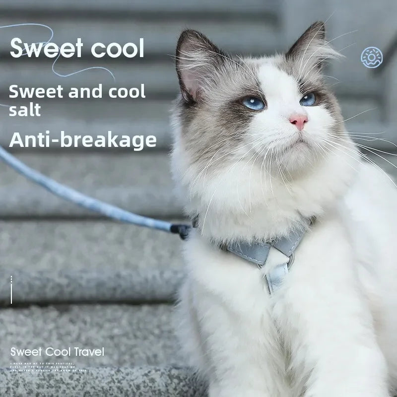 Cat Harness Set Adjustable Escape Proof Pet Harness for Kitten Outdoor Walking Cat Collar Lead Leash Pet Supplies