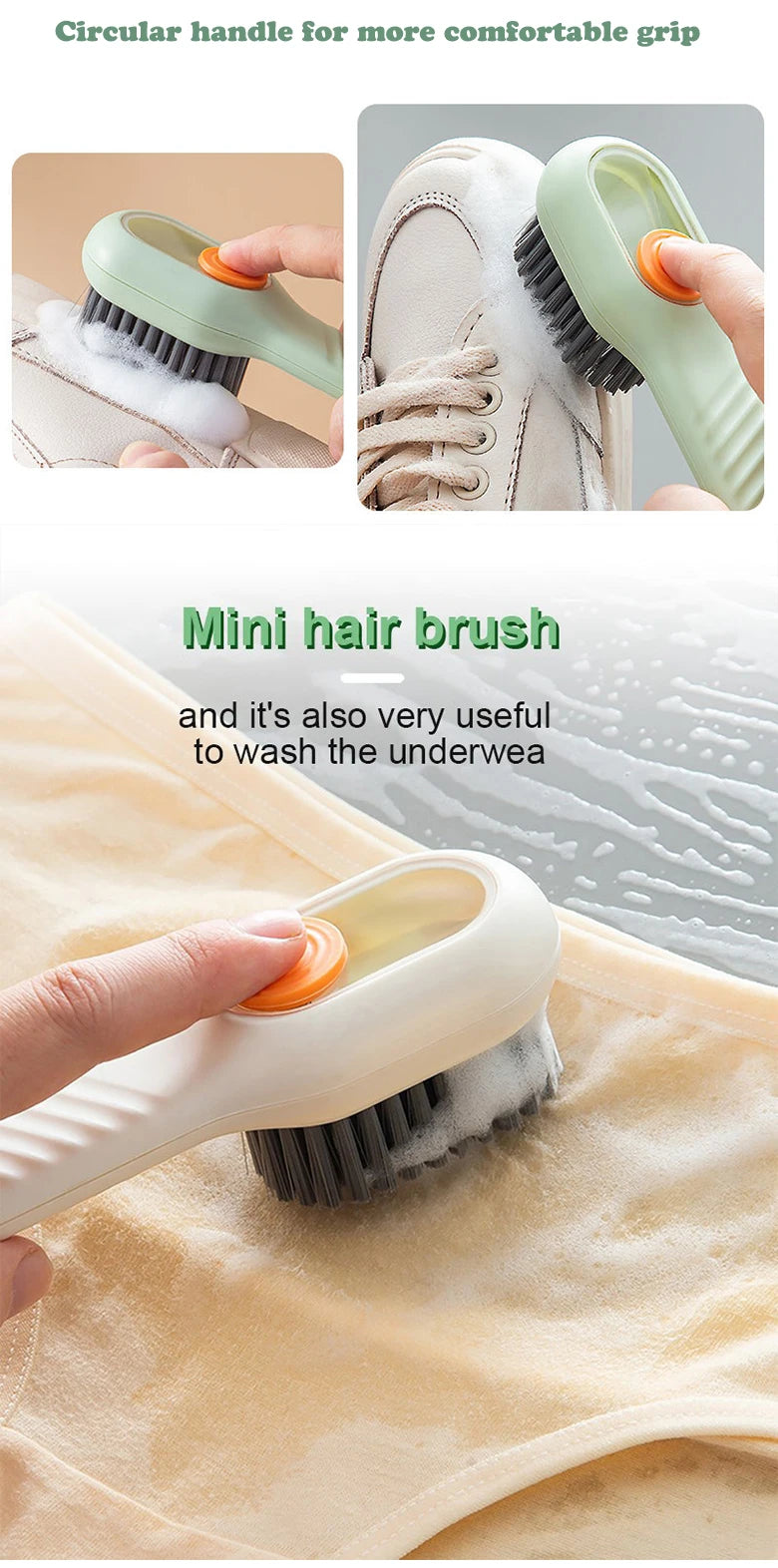 Soft Bristled Cleaning Brush Long Handle Household Tool