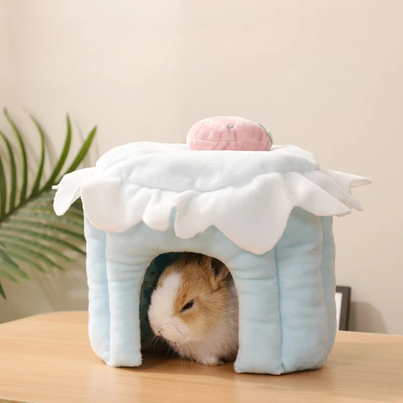 Hamster Avoidance House Cute Cake Cartoon Home Decoration Comfortable and Warm Guinea Pig Hamster Accessories Four Seasons