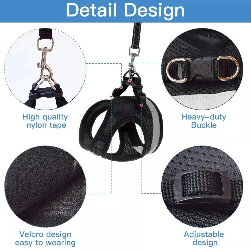 New Pet Walking Gog Walking Cat Chest Strap Collar Mesh Rope