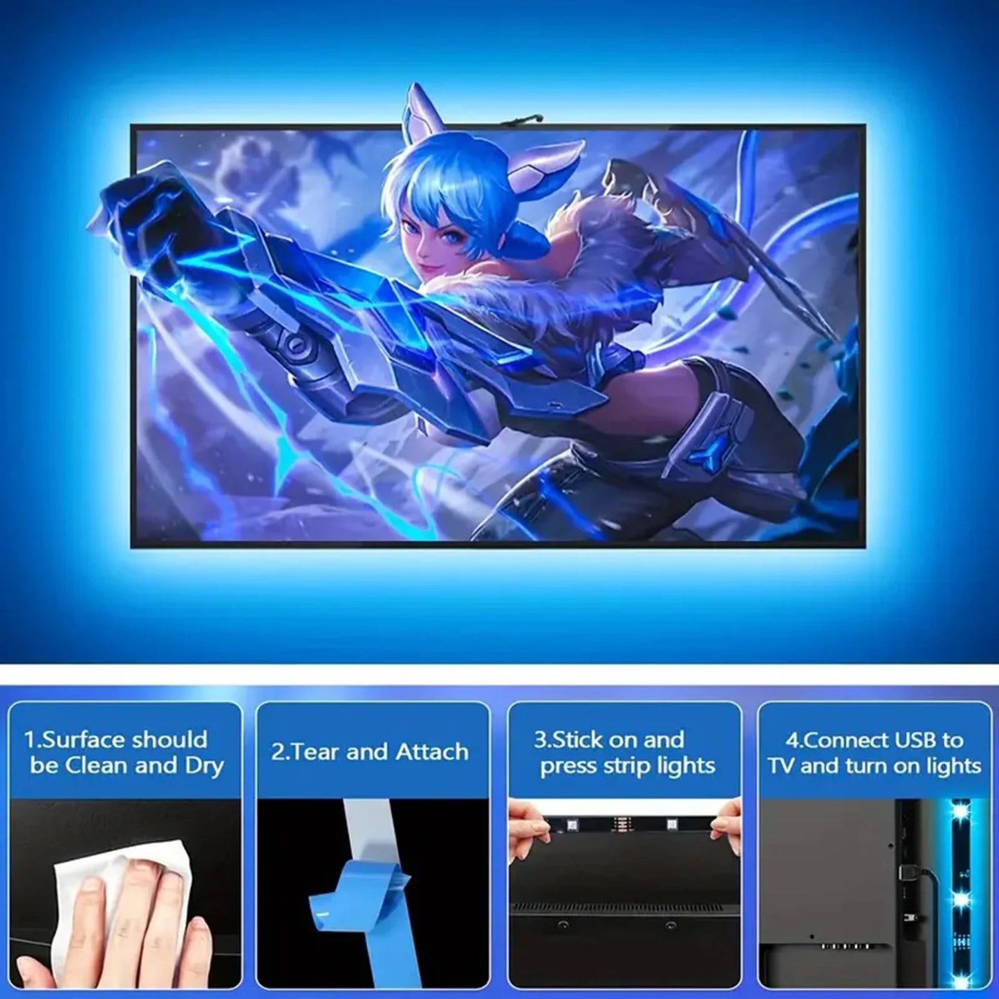 PC/TV Led Backlight RGBIC LED Strip Light with App Control