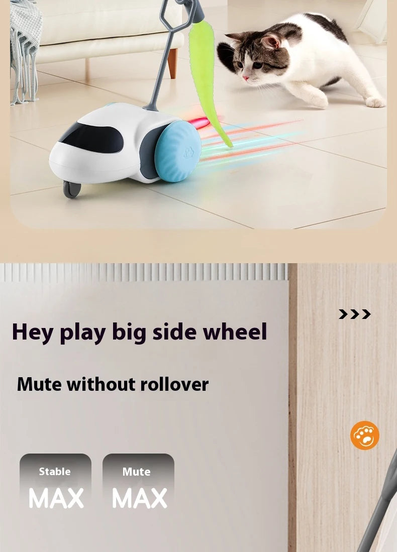 Smart Interactive Cat Toy Car Auto-Running Vehicle with Obstacle Detection for Indoor Cats