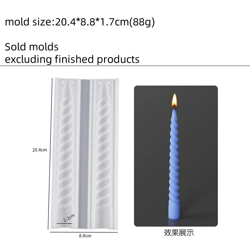Geometric Spiral Candle Silicone Mold for DIY Twisted Rods