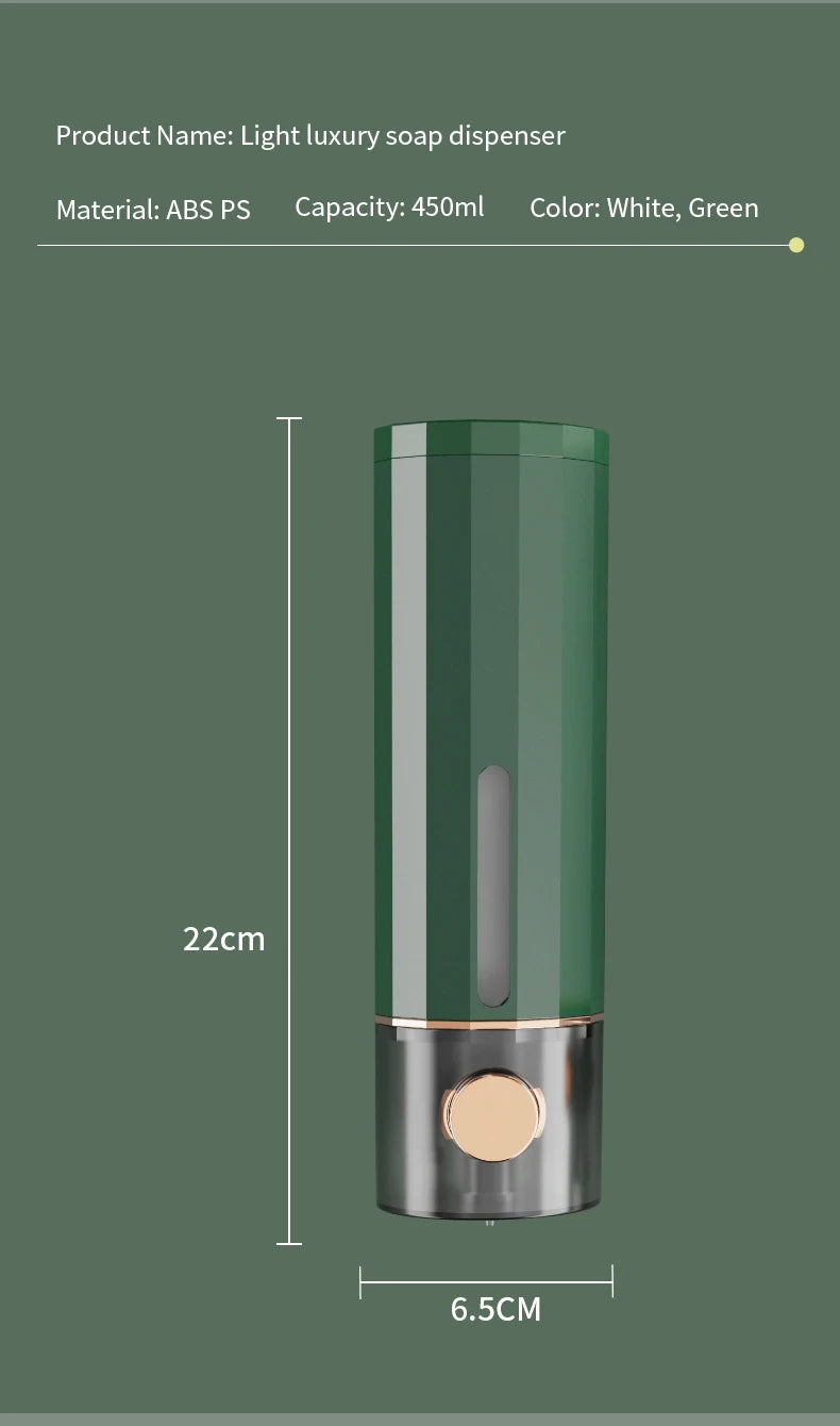 Manual Wall Mounted Soap Dispenser for Bathroom and Hotel Use - Versatile Hand Soap and Shower Gel Dispenser