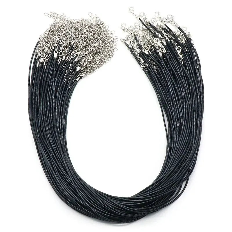 30pcs/Set 50cm Leather Rope Necklace with Lobster Clasp