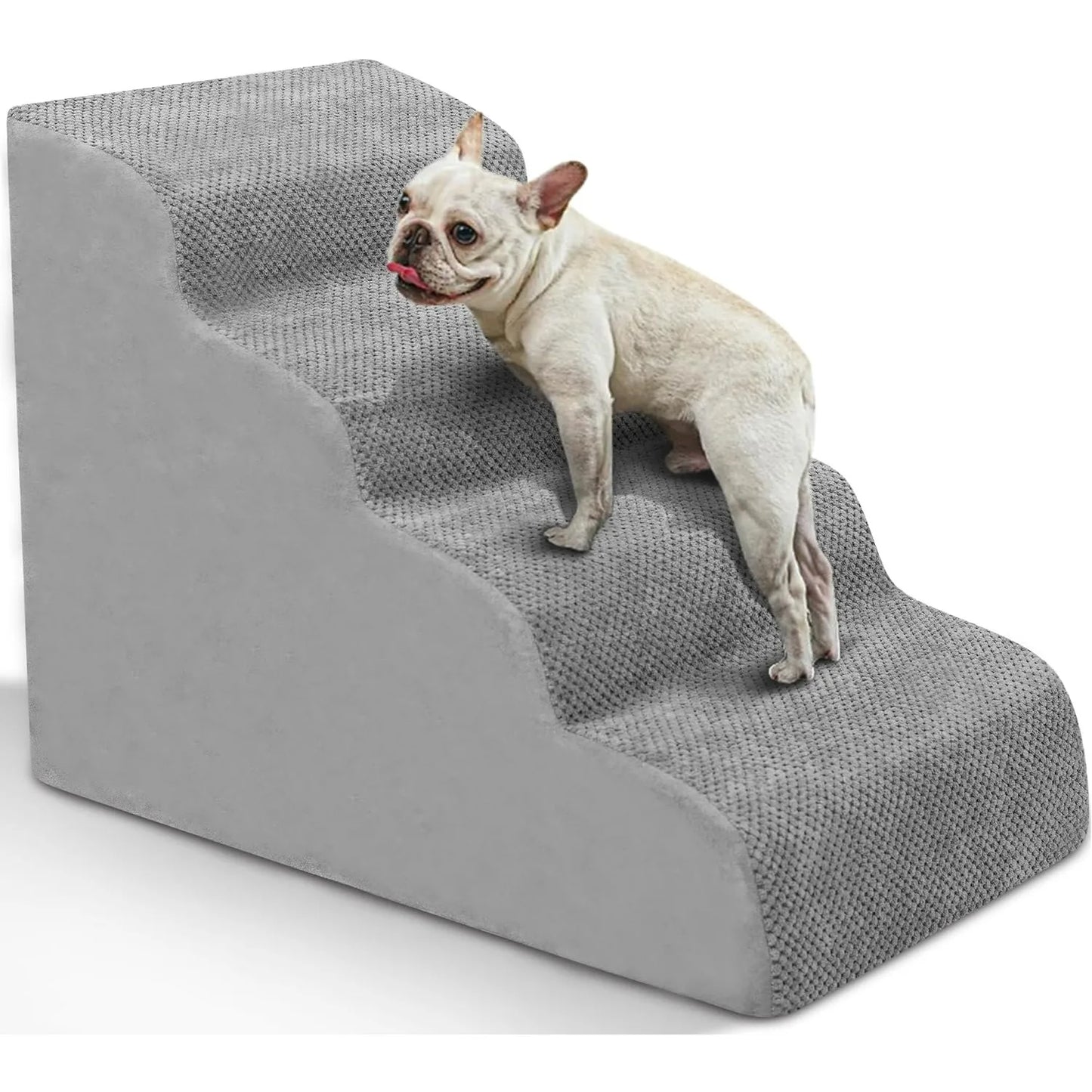 Pet Stairs for Large Dogs and Cats High Density Soft Foam Extra Wide Non-Slip Steps for High Beds and Couches