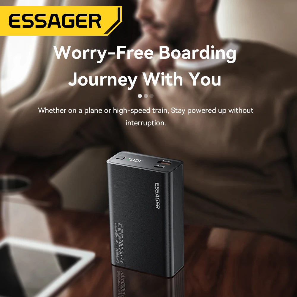 Essager Power Bank 20000mAh Portable PD 65W Fast Charger