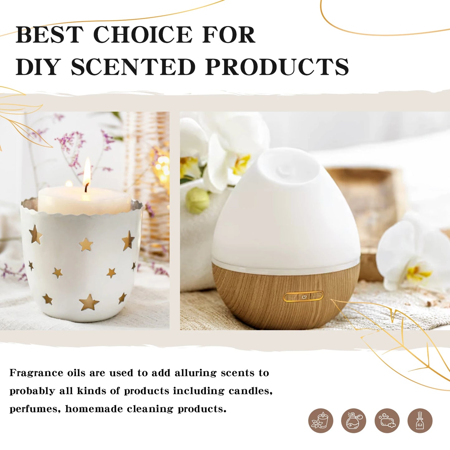 EUQEE 10ML Coconut Vanilla Bubble Gum Fragrance Oil For Candles Soaps and Home Aroma