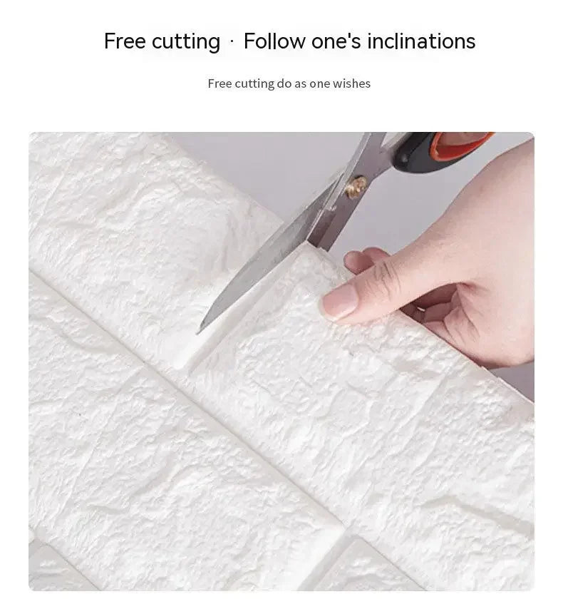 70cm*2m 3D Soft Foam Brick Wallpaper Roll Self Adhesive Decor