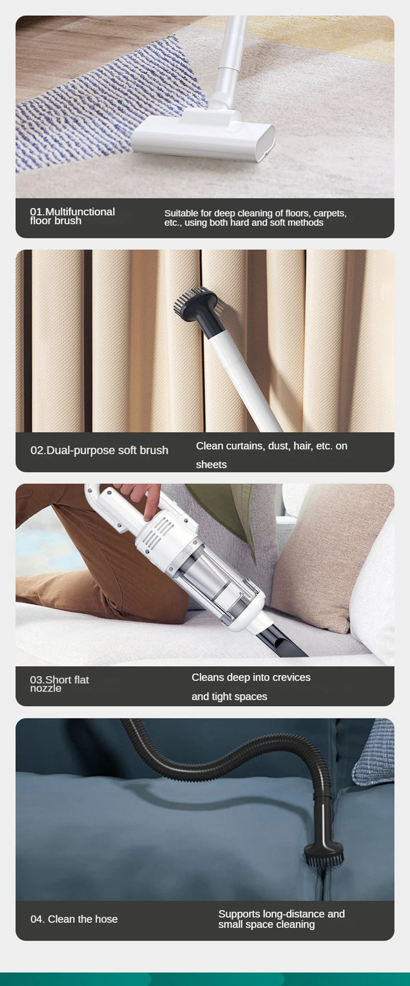 Multifunction Home-Appliance 6500Pa Wireless Car Vacuum Cleaner Portable Handheld