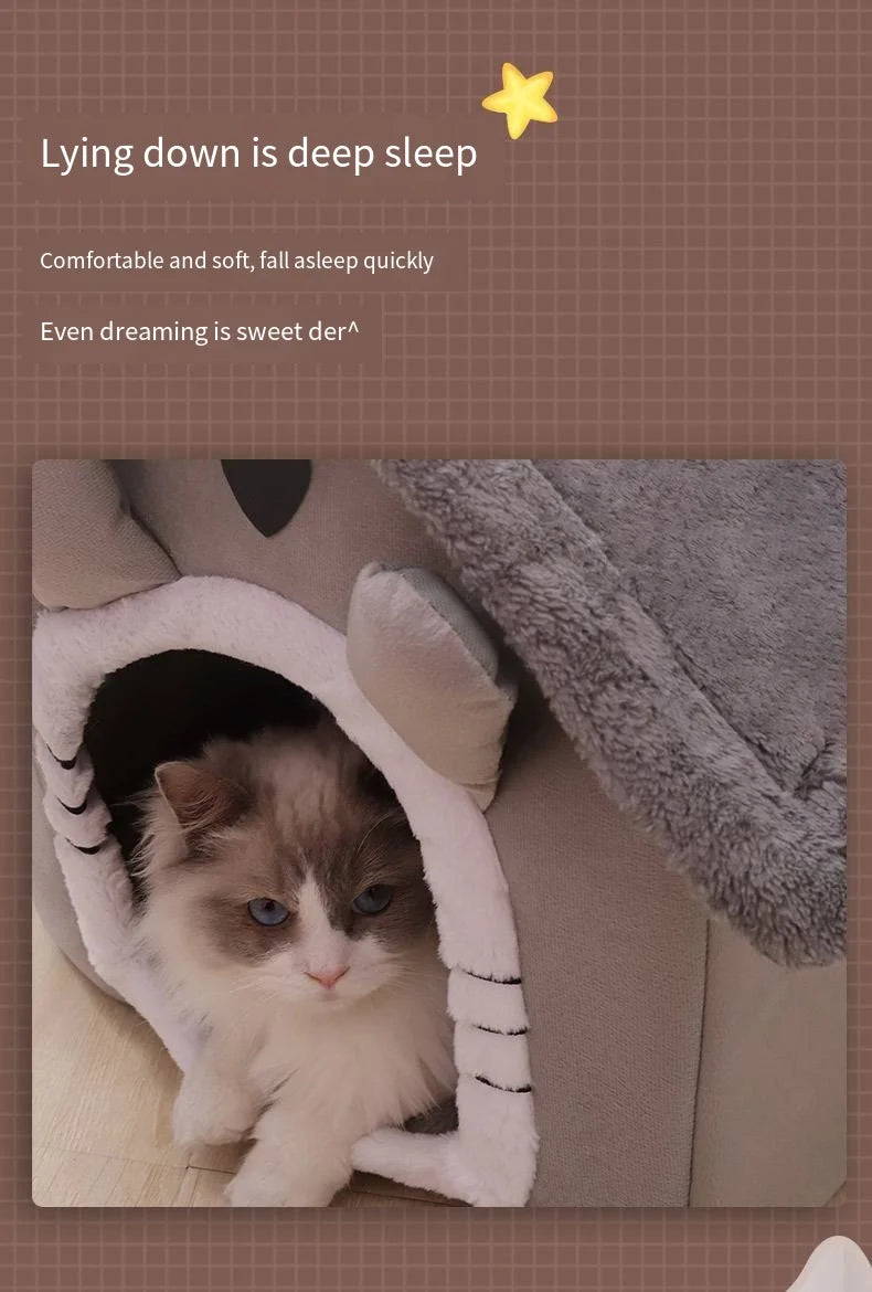 All Seasons Warm Washable Cat Dog House Soft Pet Bed Kennel for Small Medium Pets Durable Cozy Cushion