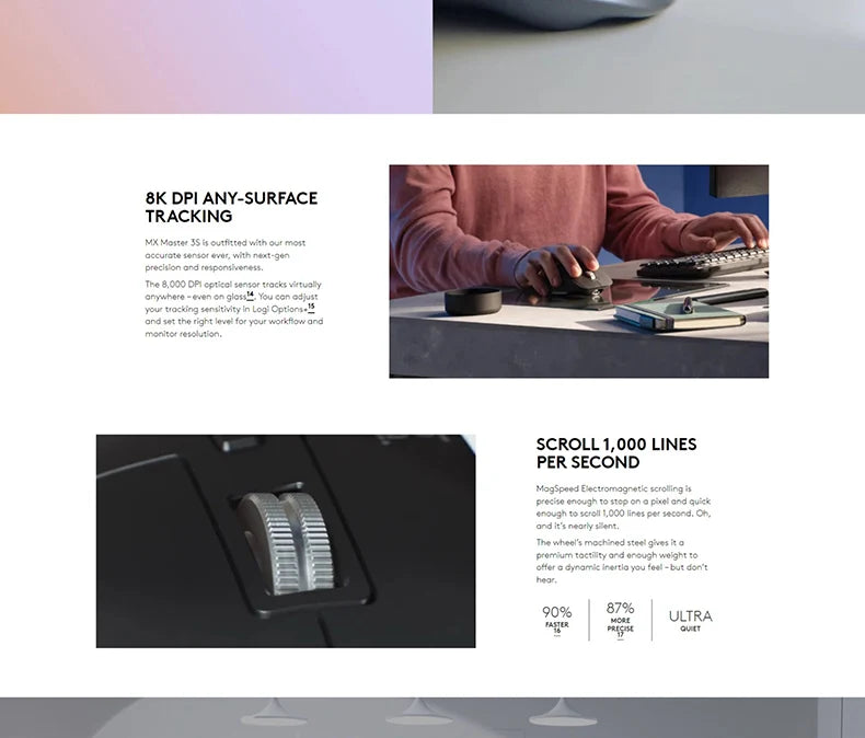 Logitech MX Master 3S Wireless Bluetooth Mouse for Laptops