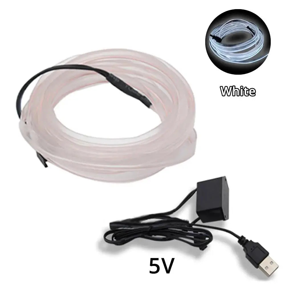 1M/2M/3M/5M Car Interior LED Strip Flexible Neon Lights USB