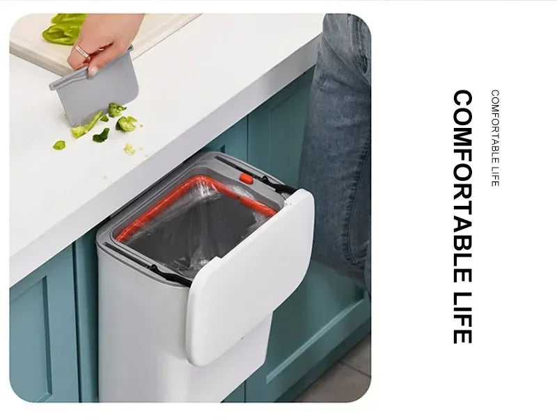 7L 9L Wall Mounted Trash Can with Lid for Kitchen and Bathroom Stylish Waste Bin Eco-Friendly Design