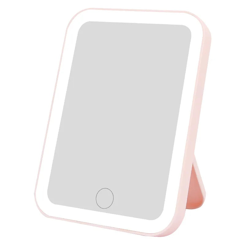 Portable LED Makeup Mirror with Touch Screen and Dimmable Lighting - 3 Color Options for Flawless Application