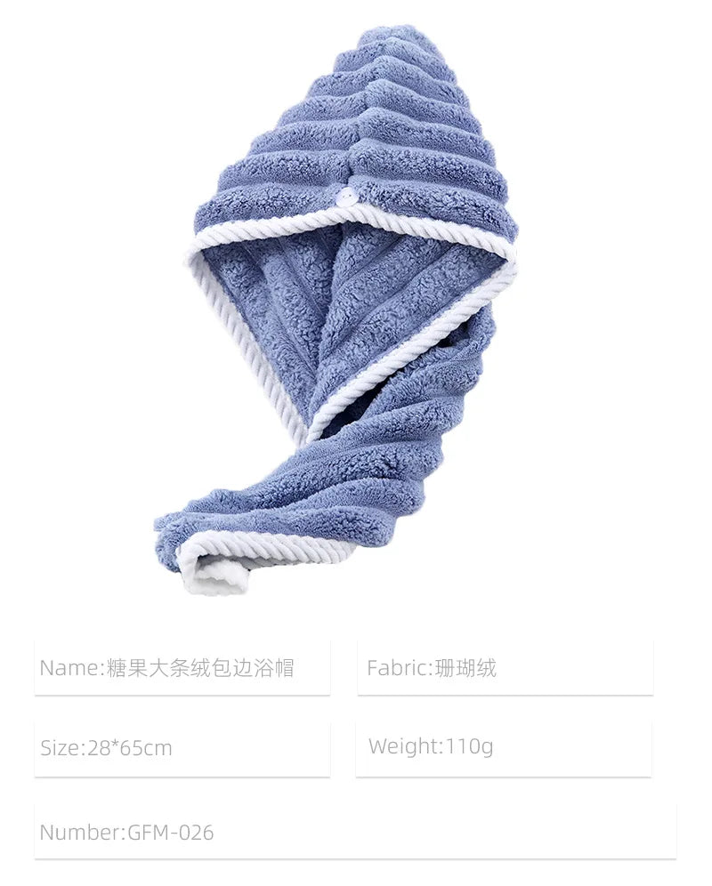 Dry Hair Cap for Women, Thickened Super Absorbent Towel