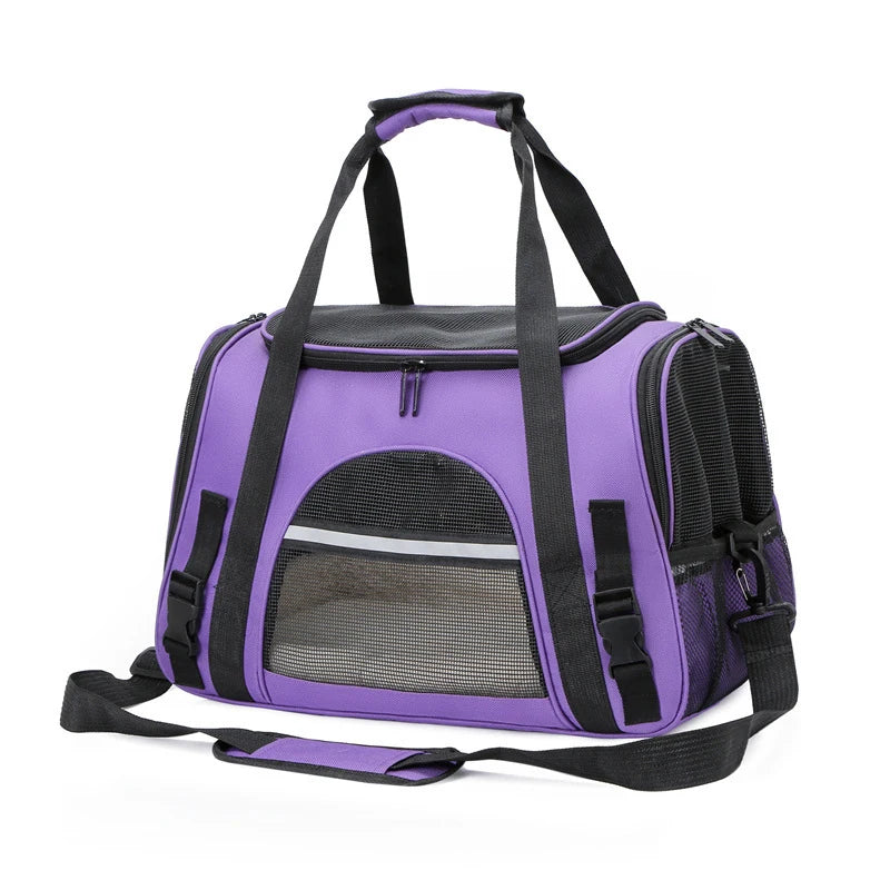 Soft-Sided Pet Travel Carrier Mesh Breathable Bag for Dogs Cats