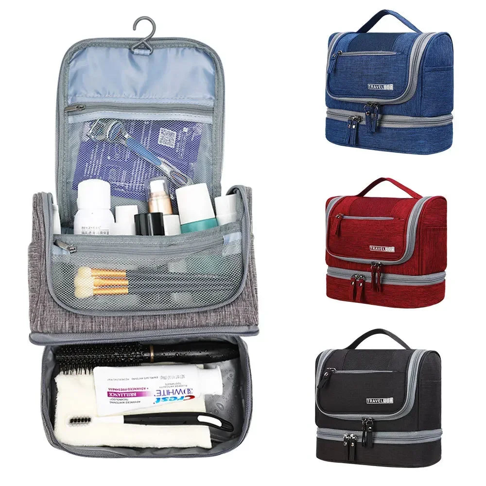 Men and Women Oxford Travel Makeup Bag Hanging Organizer Cosmetic Toiletry Case