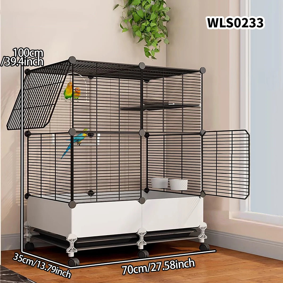 Household Bird Cage with Tray Large Tiger Skin Black Phoenix Peony Starling Special Parrot Cage New Luxury House