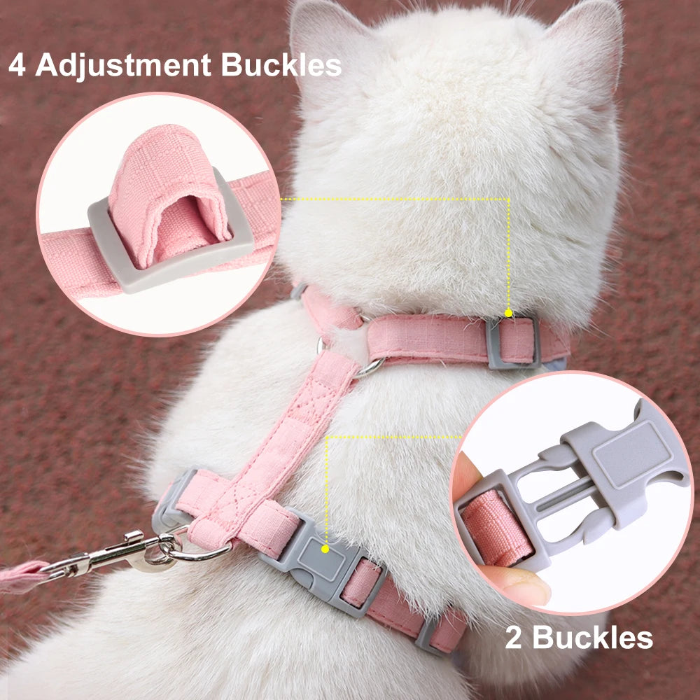 Breathable Nylon Mesh Dog Cat Harness Leash Set Soft Suede Fabric Puppy Cat Harnesses Vest Lead For Small Medium Dogs Cats