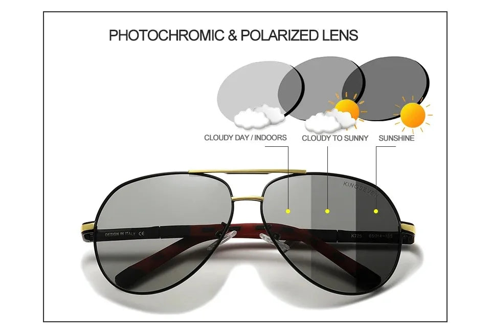 KINGSEVEN Classic Pilot Sunglasses Polarized UV400 Large Frame