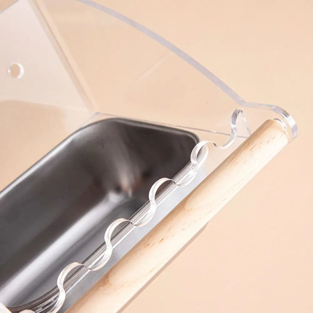 Acrylic Cage Mounted Bird Feeder Large Capacity Anti-spread Bird Food Dispenser Hangable Anti Splashing Parrots Food Container