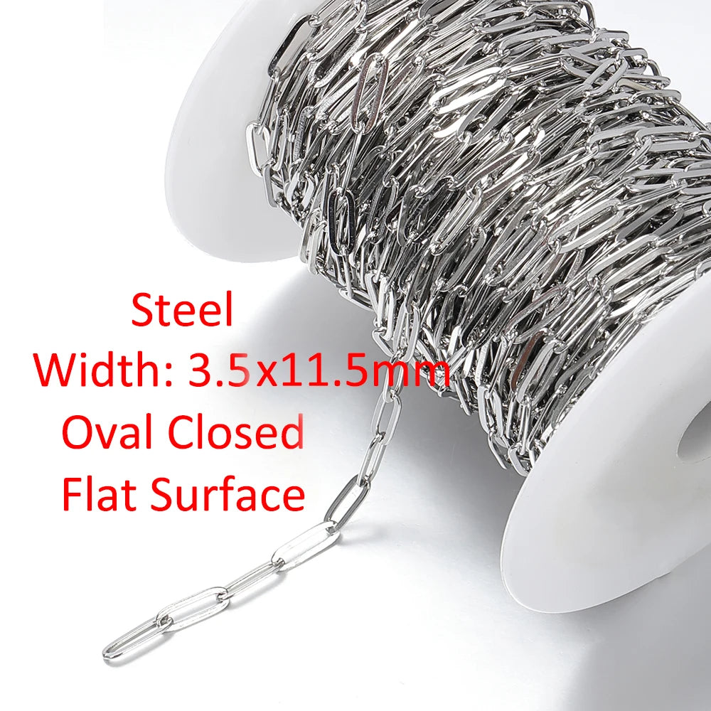 2Meters Stainless Steel Link Cable Gold Chains for DIY Jewelry