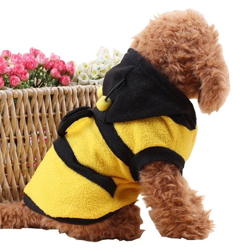 Bee Pet Puppy Coat Fleece Hoodie Costume for Dogs Cats