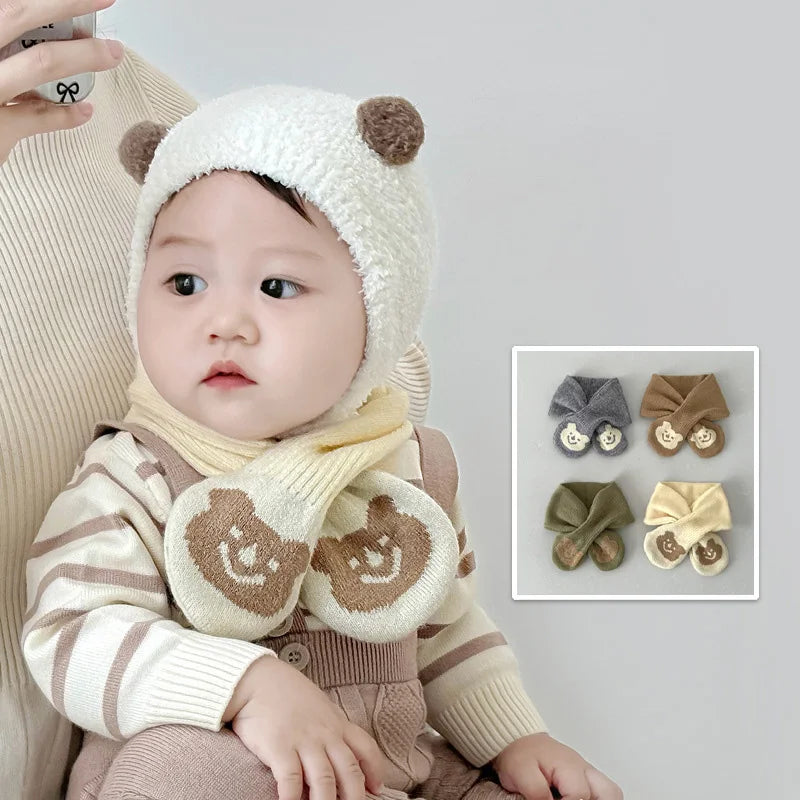 Simple Fashion Baby Scarf Candy Color Woolen Knitted Scarves for Kids Winter Warm Neckerchief