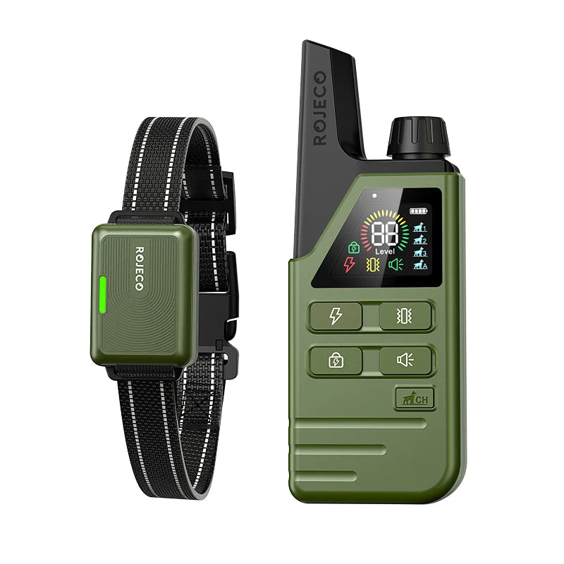 ROJECO Electric Dog Training Collar Remote Control Rechargeable Training Collar For Pet Dog Puppy Bark Control Stop Shock Collar