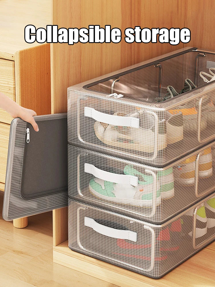 1PC Pvc Shoe Basket Bed Bottom Shoe Storage Box Dust-Proof Transparent Organizer