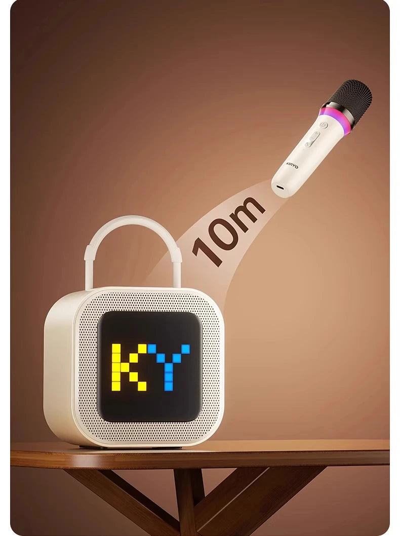 Kinglucky K26 Portable Karaoke Machine with Wireless Microphones for Home Family Fun and Children's Parties