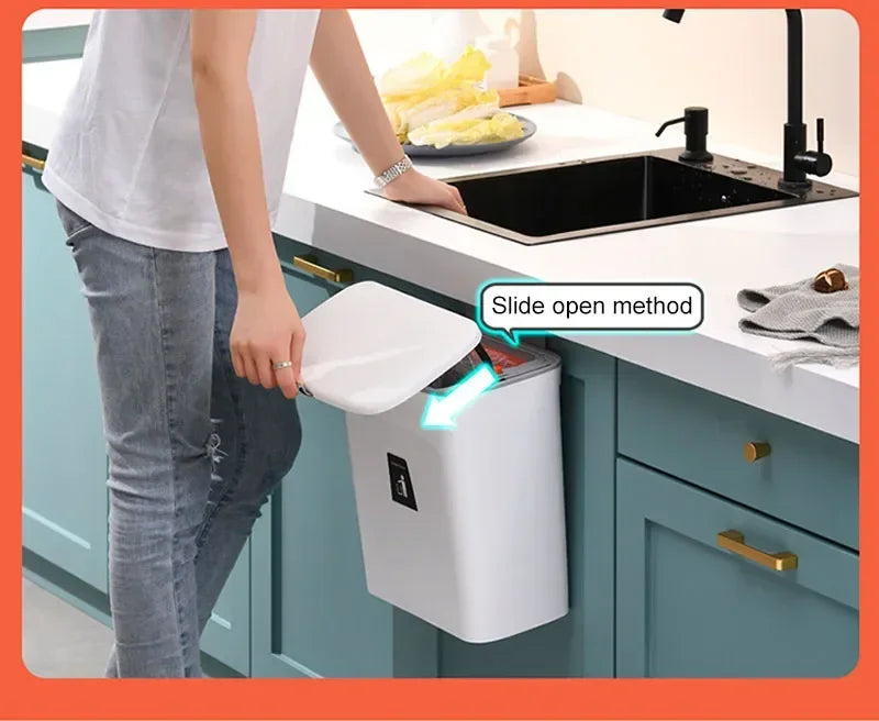 7L 9L Wall Mounted Trash Can with Lid for Kitchen and Bathroom Stylish Waste Bin Eco-Friendly Design