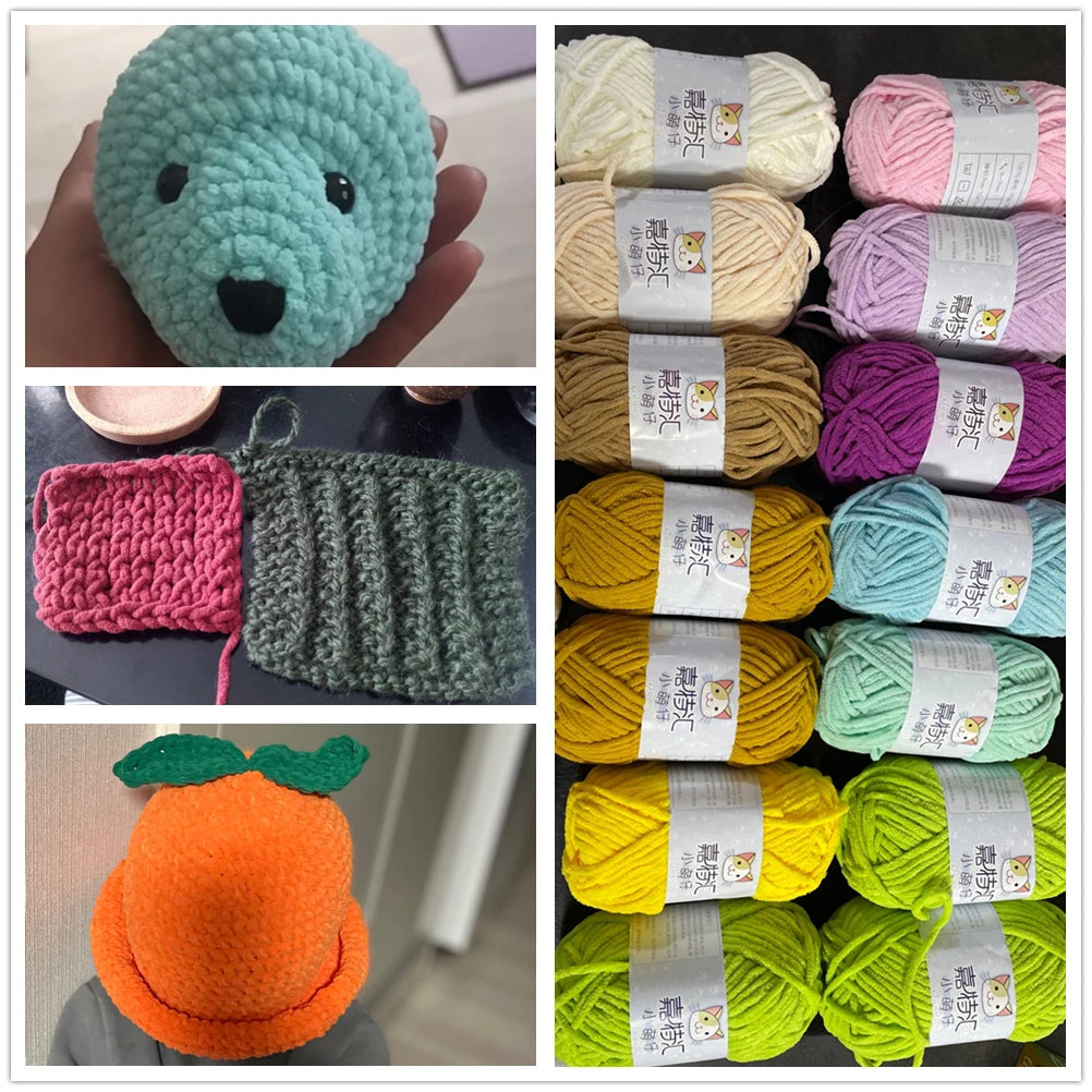 50g Polyester Cute Yarn Ball for Warm Velvet Crochet Scarf
