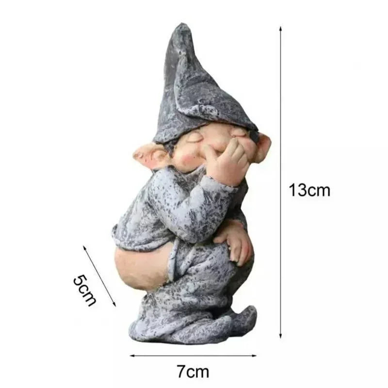 Outdoors Resin Statue Naughty Knome Figurine Garden Ornament