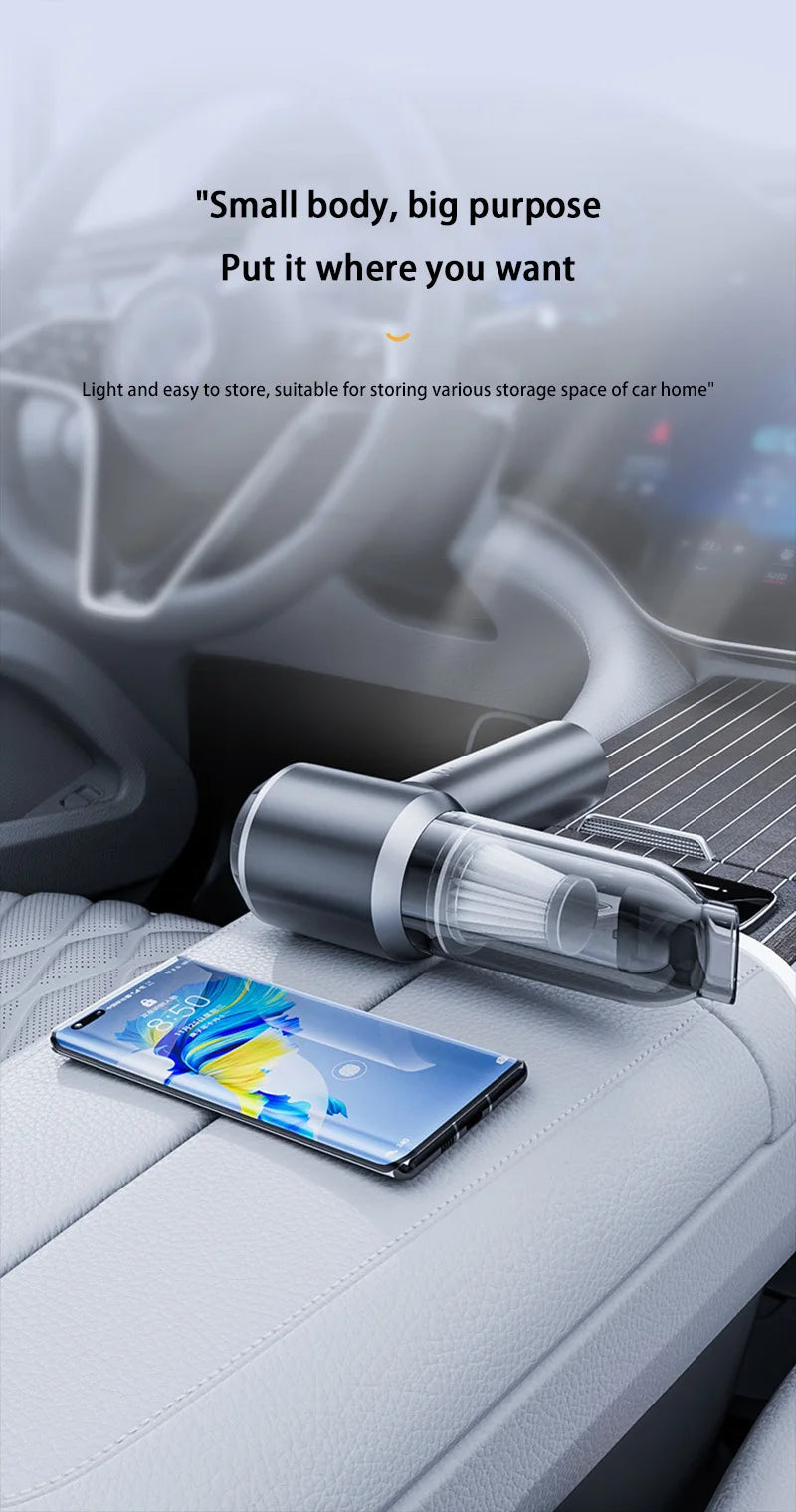 Car Vacuum Cleaner 360000Pa Mini Wireless Handheld