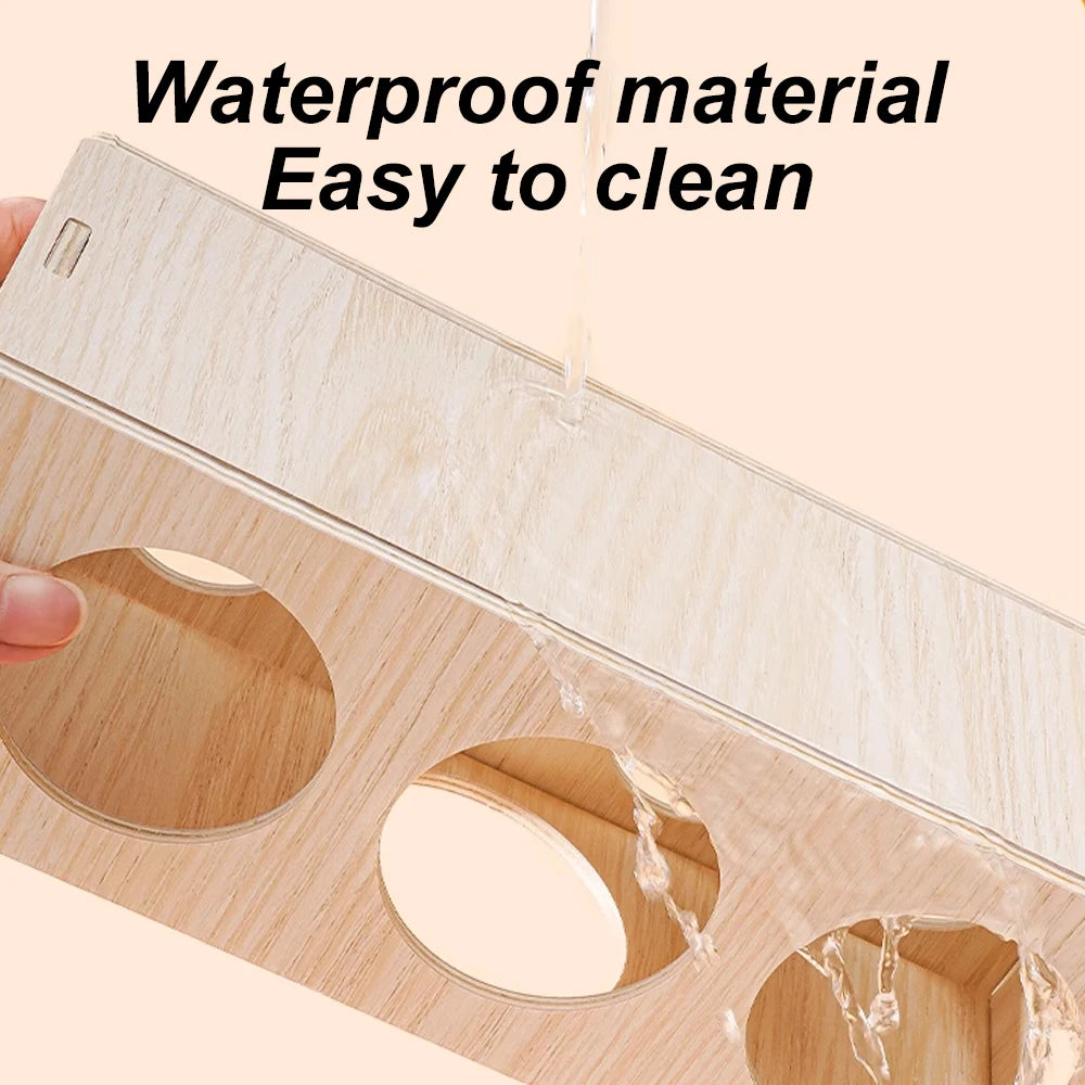 1 pc Wooden Hamster Tunnel Escape Toy Maze Hideout Tube Chew Toys Teeth Grinding Toys for Small Animal Pet Hamsters Guinea Pigs