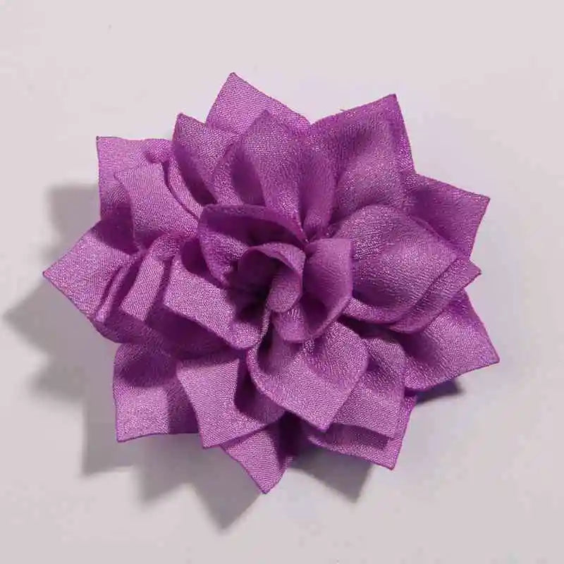 50PCS 7.5CM 2.95 Inch Fashion Lotus Satin Hair Flowers for DIY Headbands and Wedding Decor
