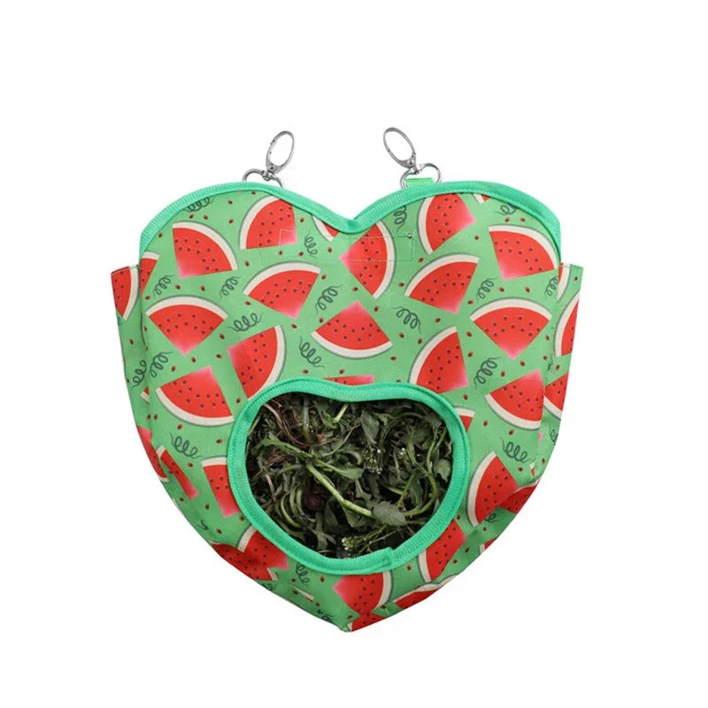 Bunny Hay Bag Guinea Pig Hay Bag Rabbit Feeder Bunny Feeders With 2 Metal Buckles Portable Hay Storage Bag For Small