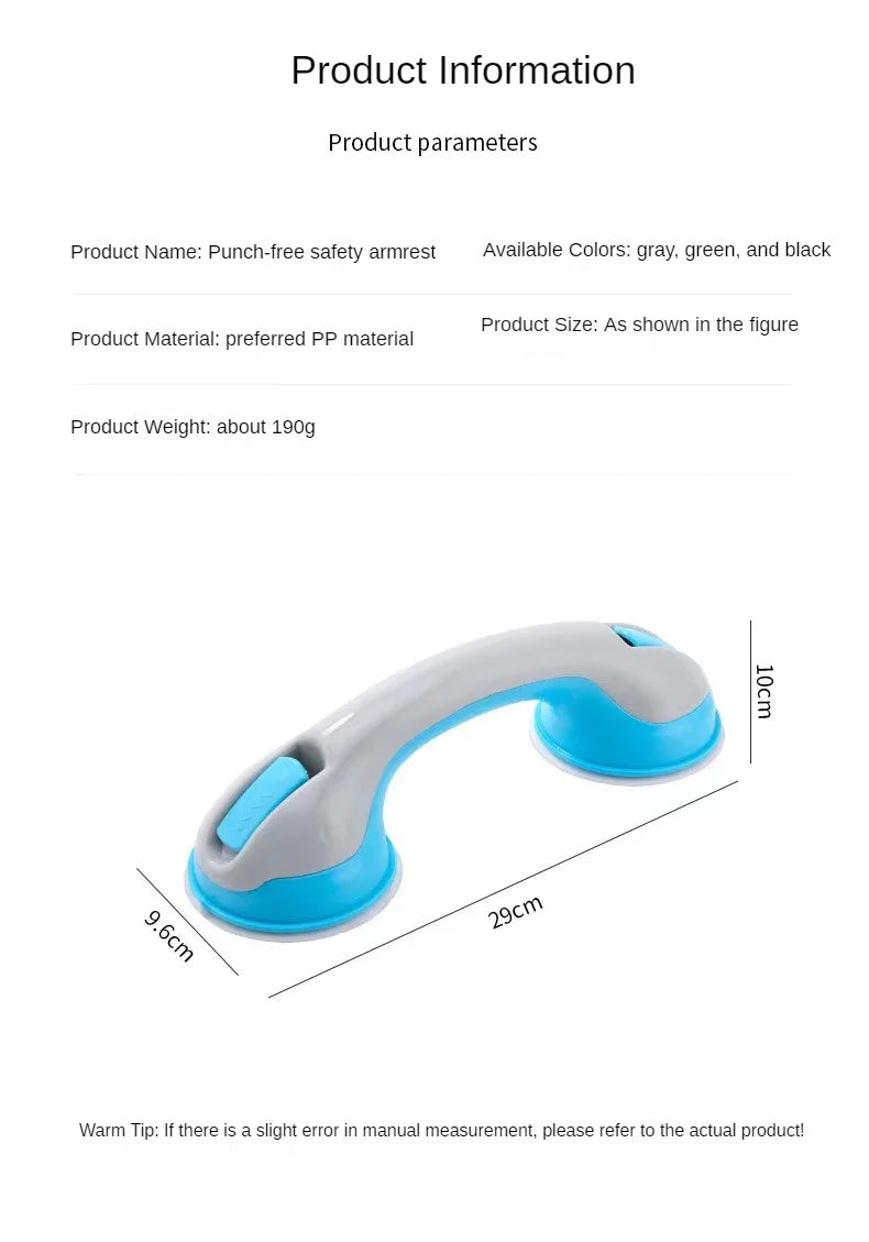 Bathroom Handrail to Prevent Falls Suction Cup Safety Handle for Tub and Shower