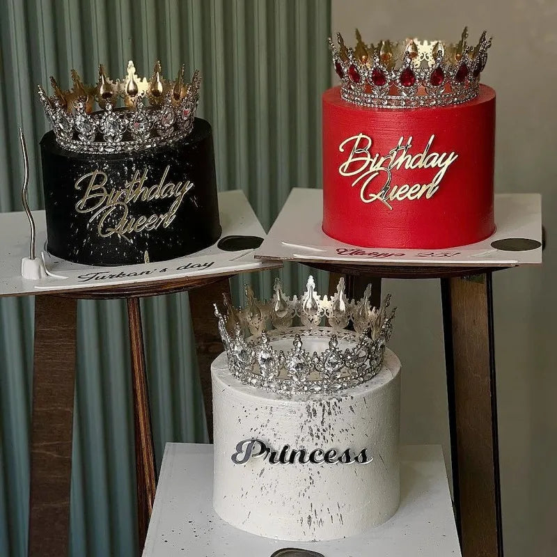 Beautiful Crystal Crown Cake Topper for Girl's Birthday Party Decoration