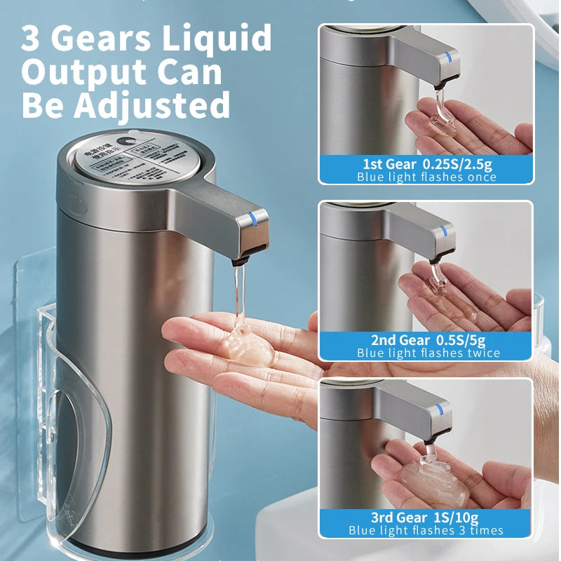 Automatic Sensor Soap Dispenser for Kitchen and Bathroom 304 Stainless Steel Smart Electric Hand Sanitizer and Body Wash Machine