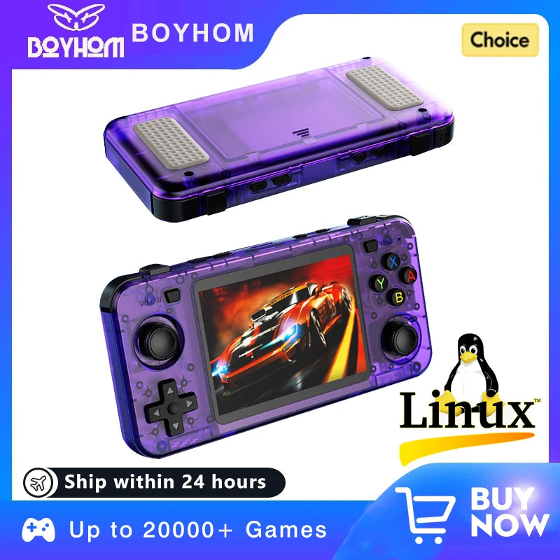 R36H Retro Handheld Video Game Console Linux System 3.5 Inch IPS Screen Portable 64G 128GB Player Gift